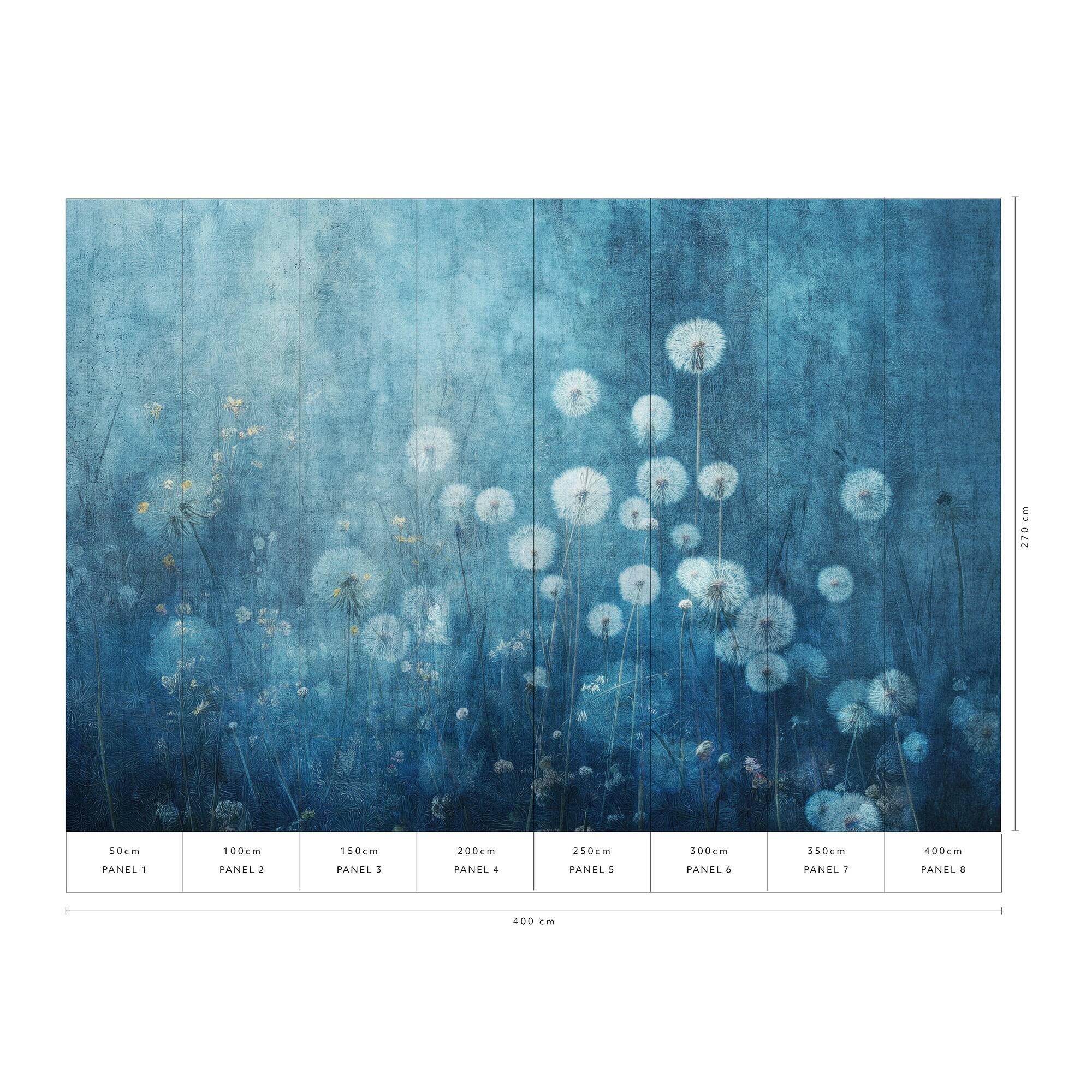 Designs Direct Twilight Bloom Blue Wall Mural